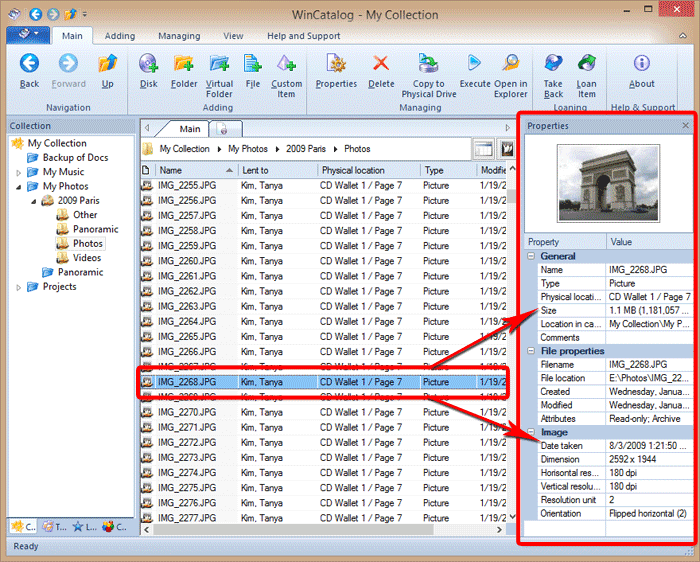 searchable disk catalog windows 10