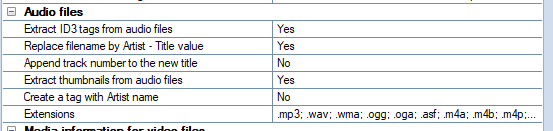 3. Audio files section