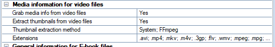 4. Media Information 
for video files section