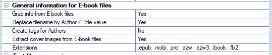 5. General information 
for E-book files section