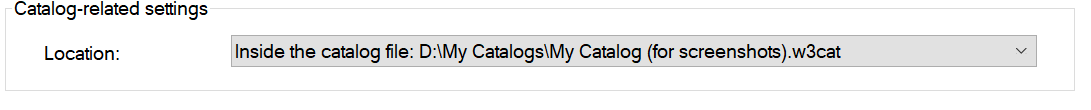 3. Catalog related settings location