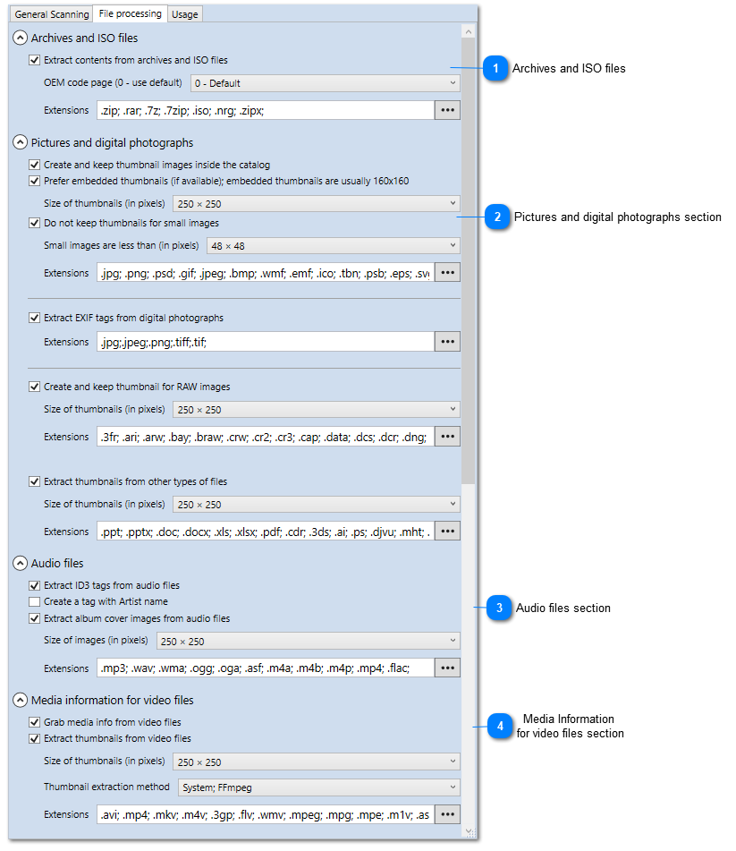 File Processing page (Part 1)