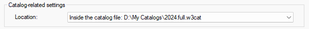 3. Catalog related settings location