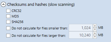 5. Checksums calculation section