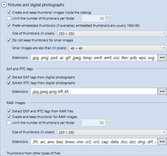 3. Pictures and digital photographs section