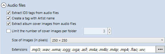 1. Audio files section