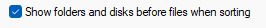 9. Show folders and disks before files when sorting