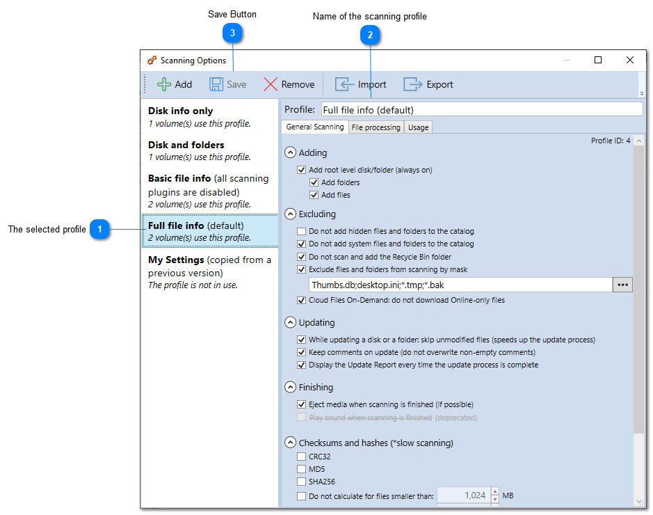 Modifying the scanning profile